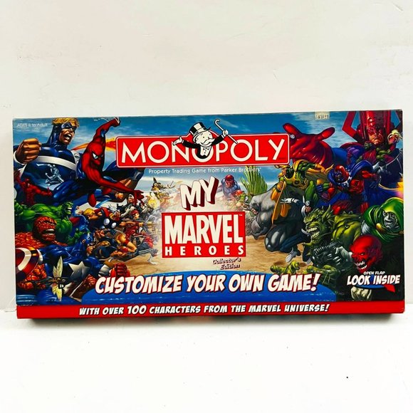 Vintage Monopoly My Marvel Heroes Customize Your Own Game Collectors Edition New - Picture 1 of 8